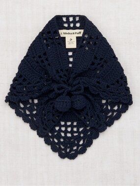 NWT Misha & Puff crochet kerchief, maritime blue (cotton)